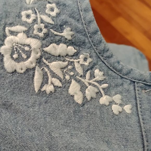 Carter's Blue Embroidered Romper Jumpsuit - Picture 5 of 6